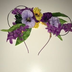 Homemade Floral Mickey Ears